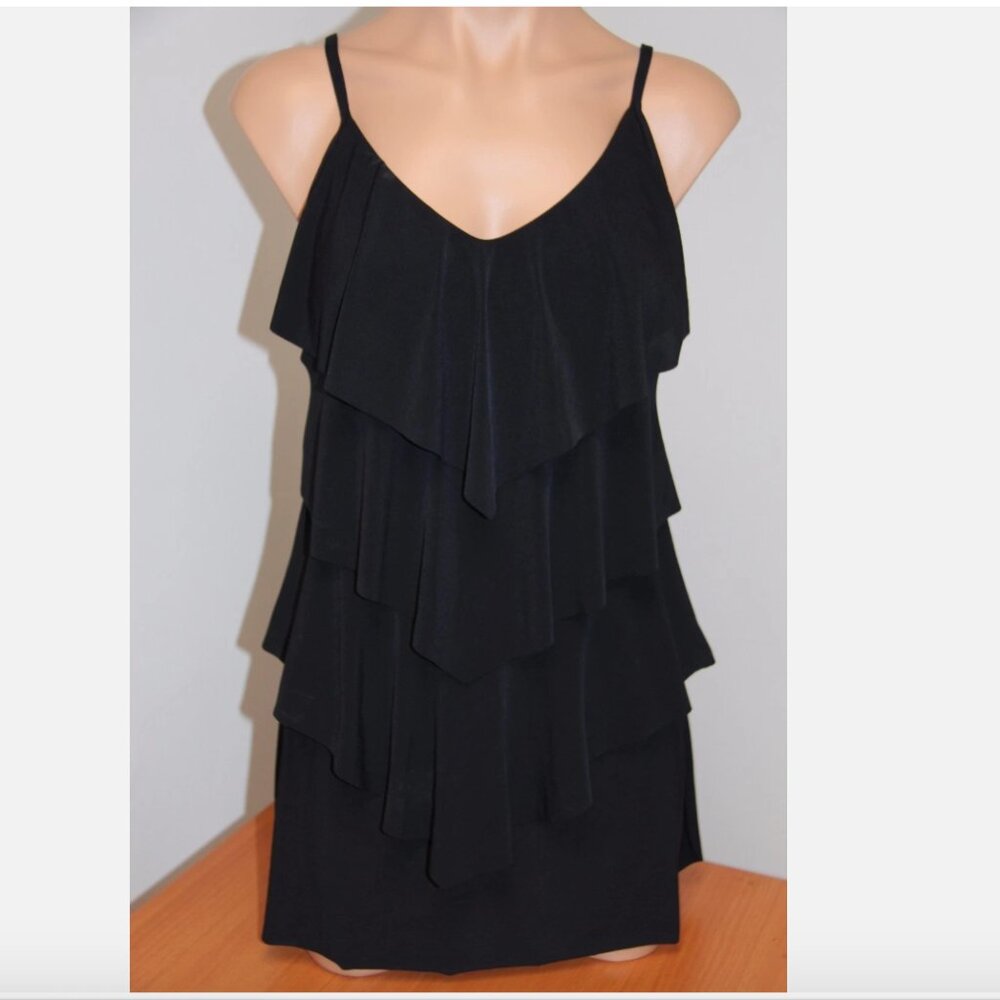 NWT MagicSuit by Miraclesuit Swimsuit Tankini set size 10 Black Ruffles Skirt